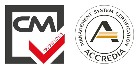 Logo certificazione ISO 9001 C&M – ACCREDIA